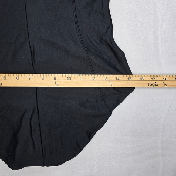 Next Women's Standard Short Sleeve Malibu Zip One Piece Swimsuit M Black UPF50 - Picture 11 of 13